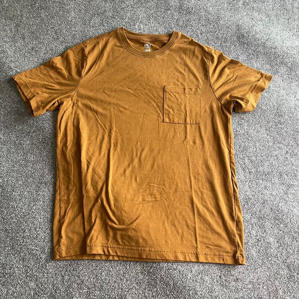 Athletic Works Mens Pocket T-Shirt Brown Short‎ Sleeve Crewneck Size L 42-44 568
